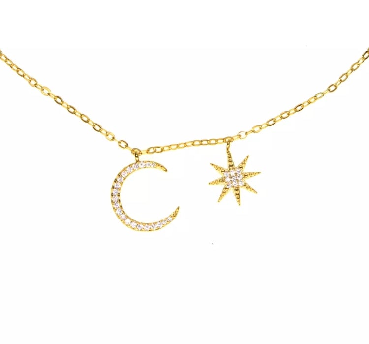 Image of Sienna Star & Moon necklace