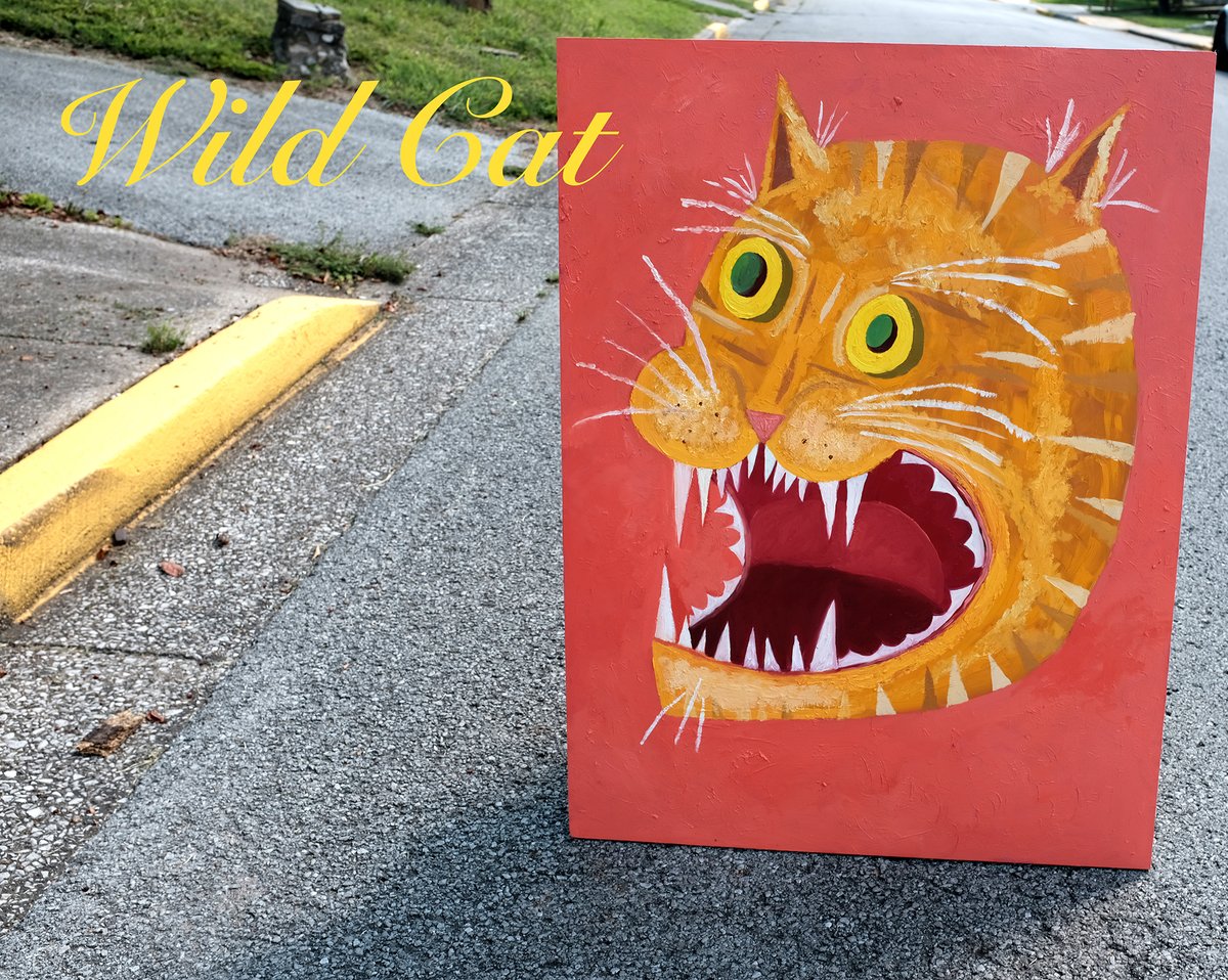 Image of Wild Cat! Original oil painting by Matte Stephens.