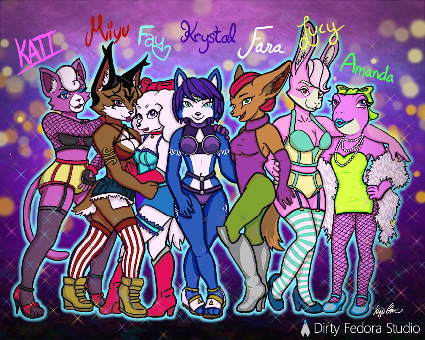 Image of Ladies of Lylat Star Fox Boudoir Pin-Up