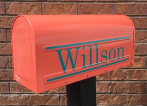 Image of Coral Painted Mailbox by TheBusBox - Choose from 76 different colors! Great for Housewarming Gift