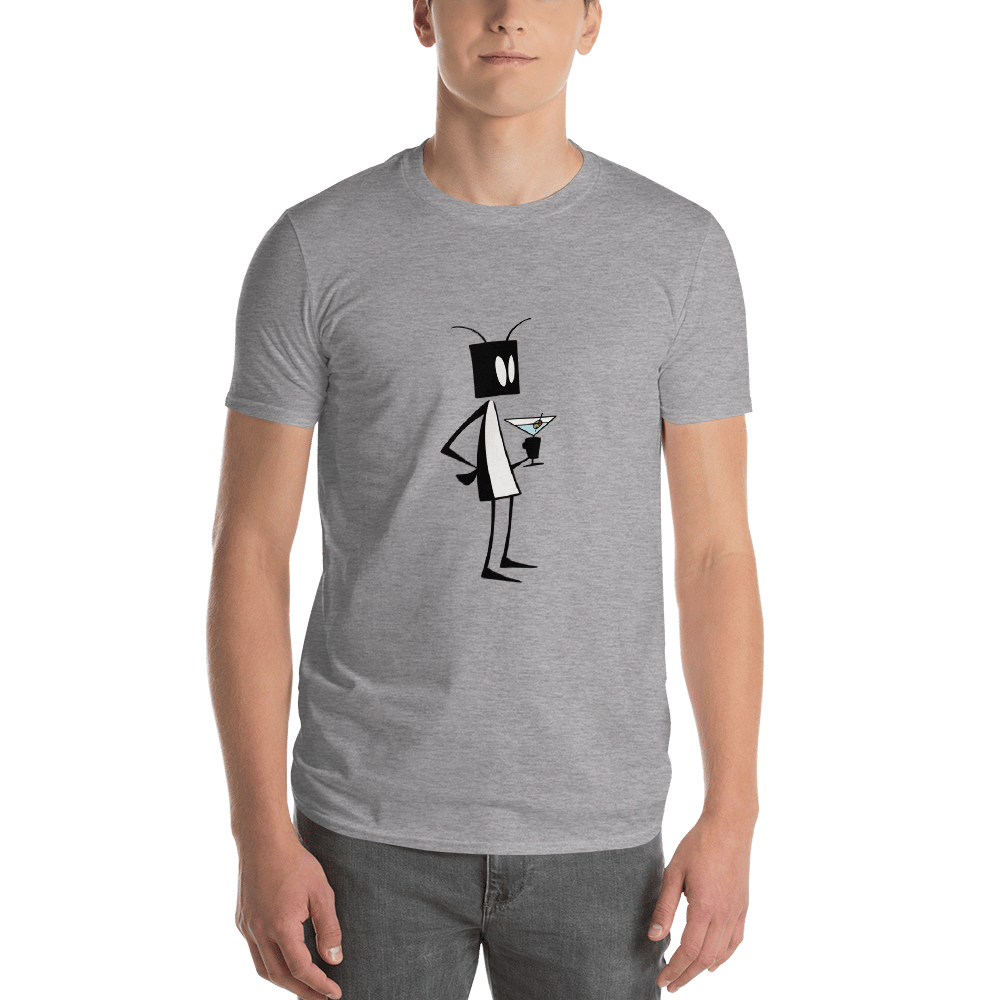 Image of Mens Bug Martini t-shirt (gray)