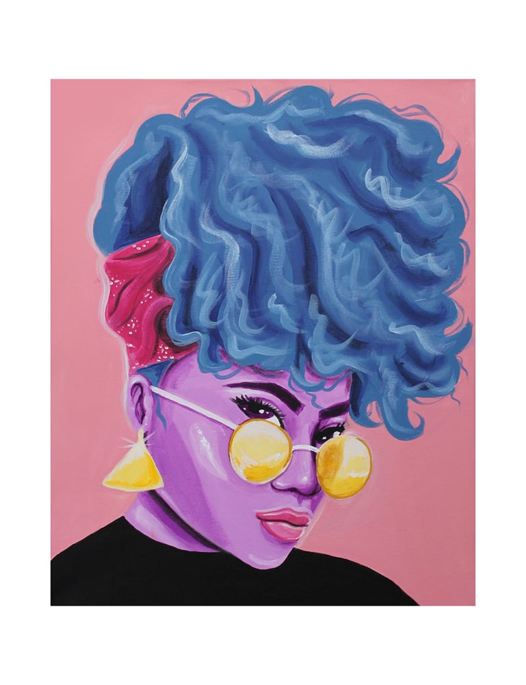 Image of Fly Indigo (Acrylic Painting)