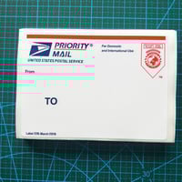Image 4 of Free shipping 50pcs/100pcs Red Map USPS Priority Mail Eggshell Stickers For Sale Size 4.75"x3.25" 