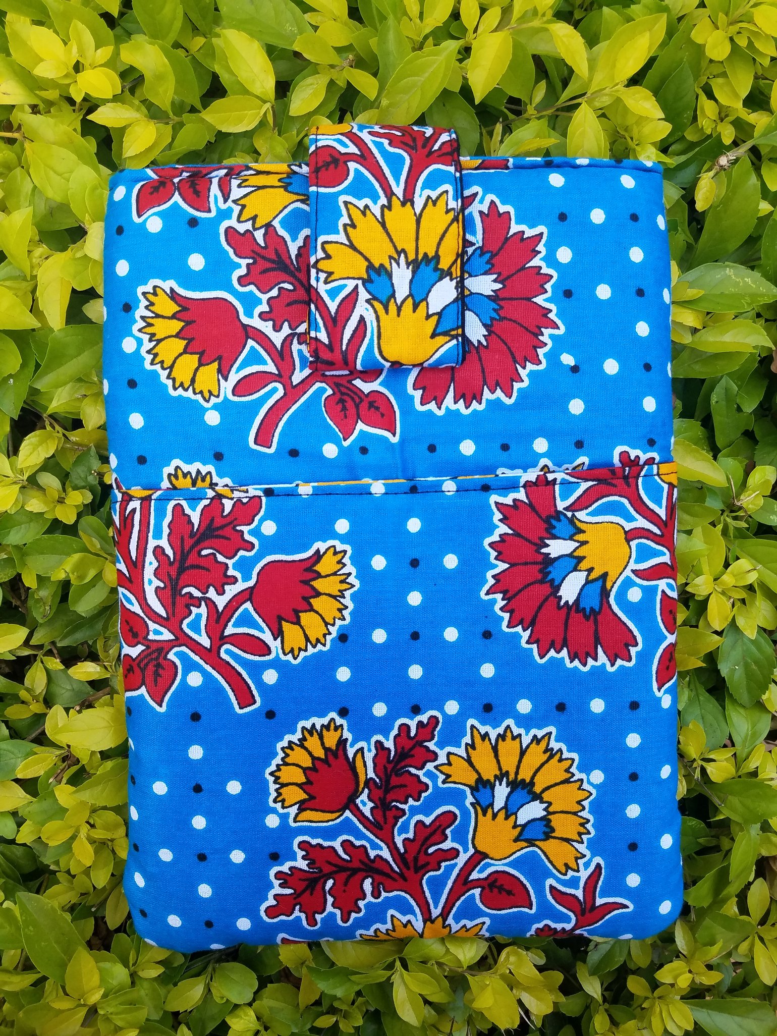 Image of Blue and Yellow Flowery Book Sleeve