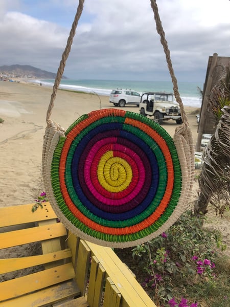 Image of Colorful toquilla straw purse 