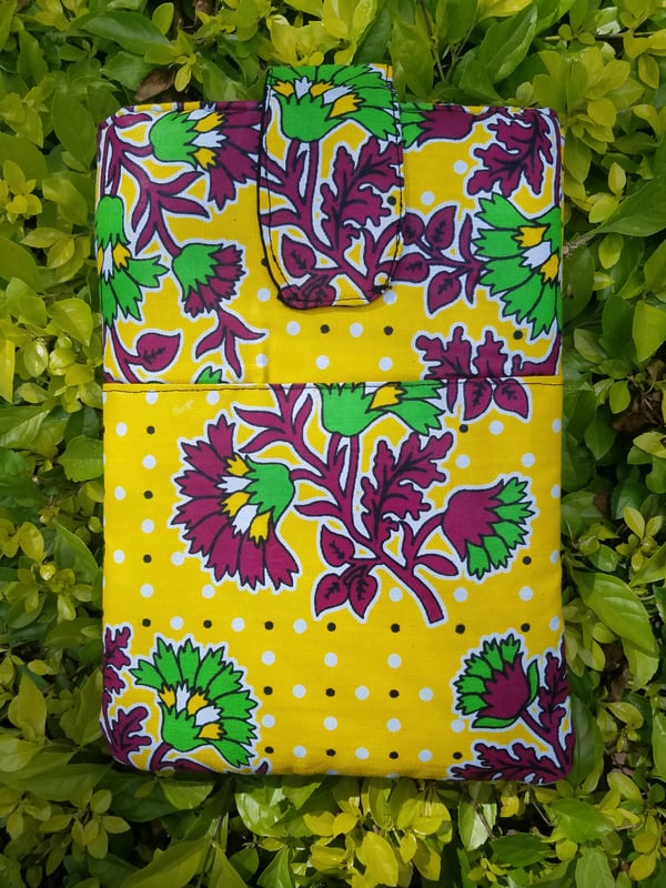 Image of Yellow and Purple Flowery Book Sleeve