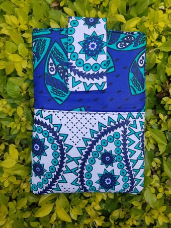 Image of Blue and White African Book Sleeve