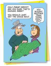 Image 1 of "Only FOUR Yards?" Birthday Card - By the Yard®