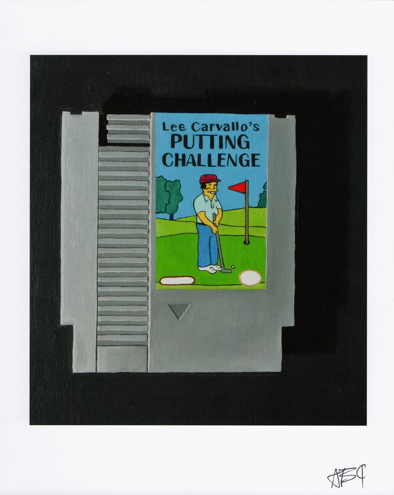 Image of Simpsons, Putting challenge NES cart print