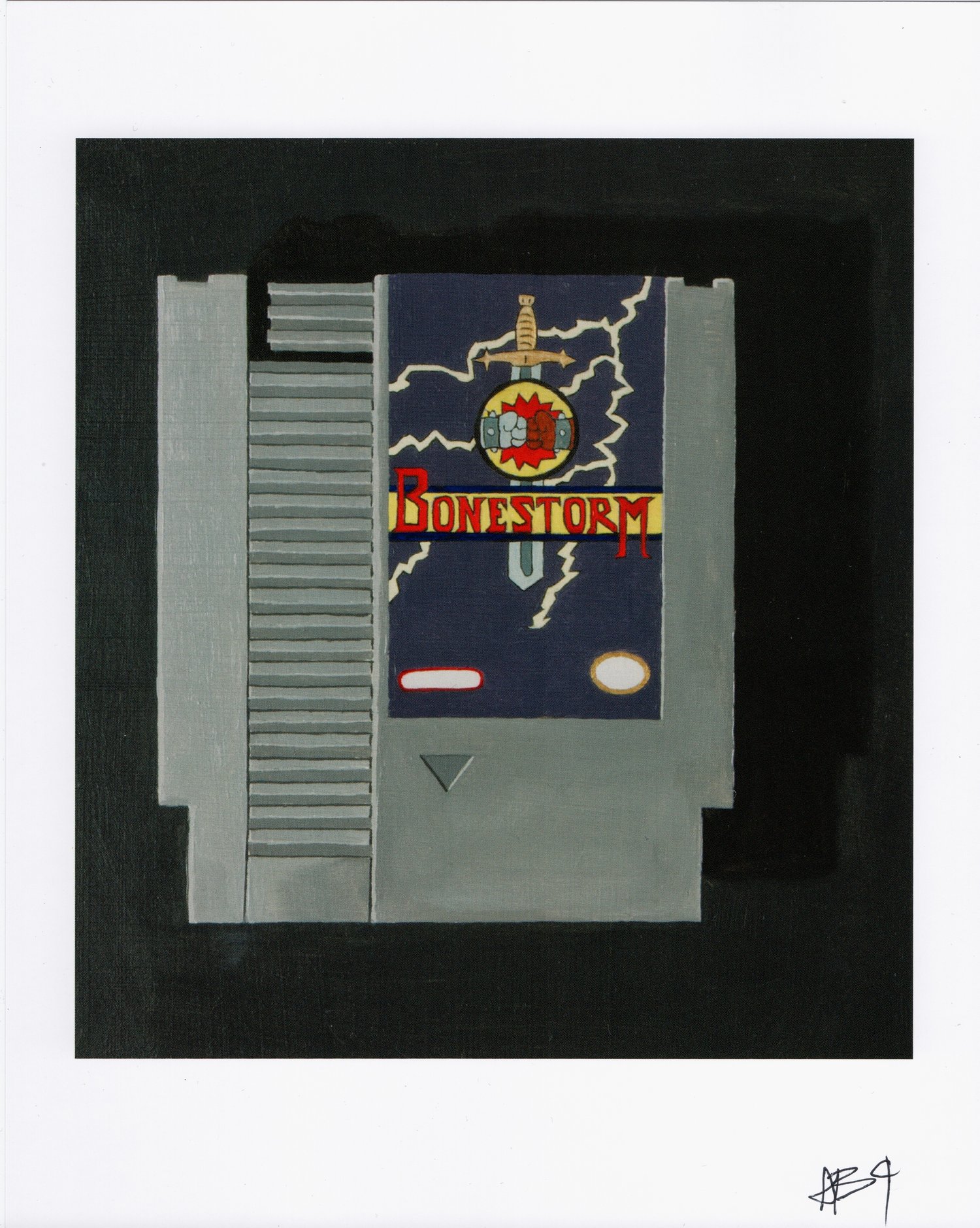 Image of Simpsons, Bonestorm NES cart print.