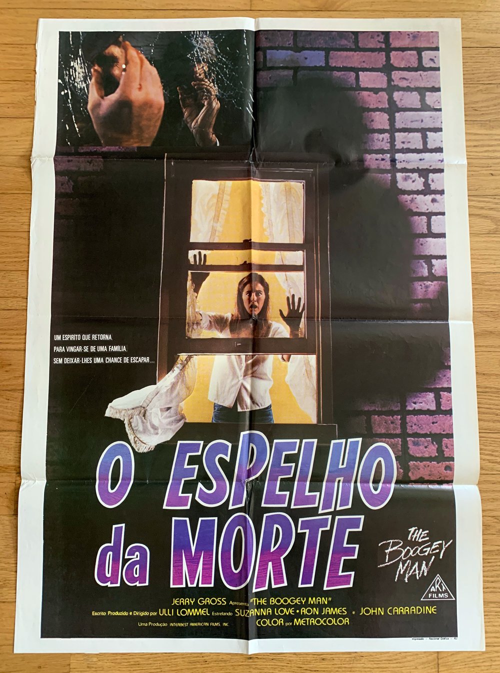 1980 O ESPELHO DA MORTE aka THE BOOGEY MAN Original Brazilian One Sheet Movie Poster