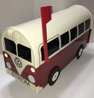 Image of Large Capacity Colonial Red and White Two Tone Rural Mailbox by TheBusBox Choose Your Color