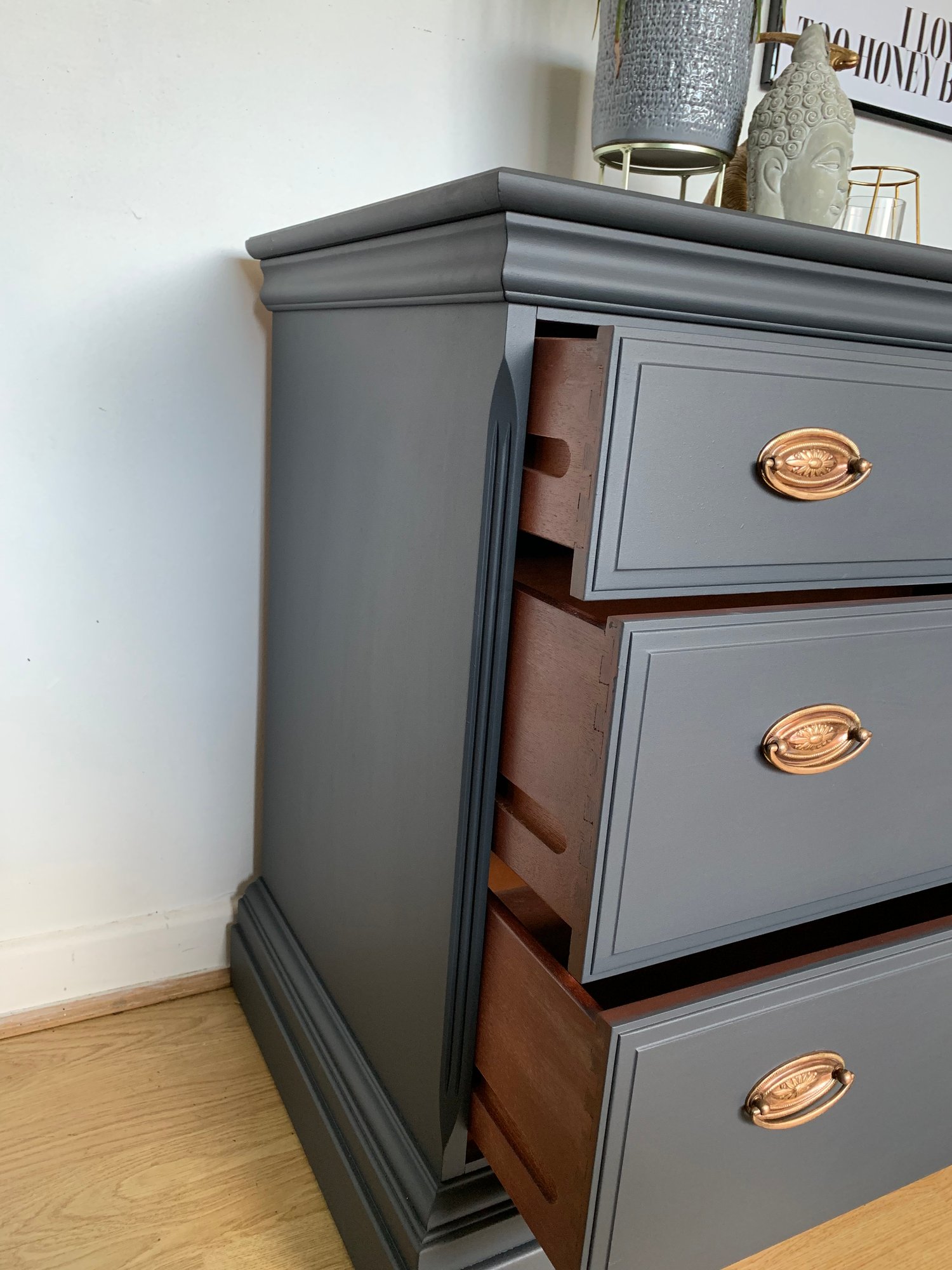 Image of A pair of stag mahogany chest of drawers 