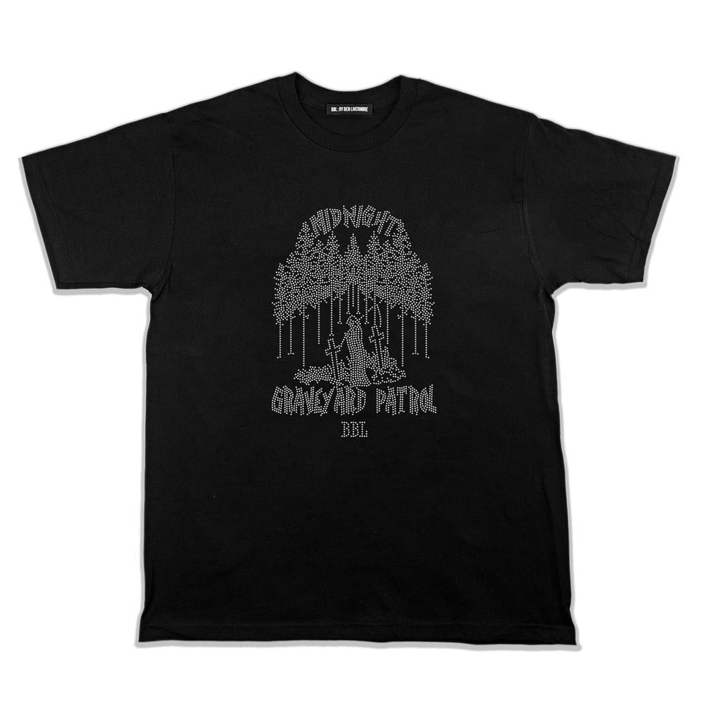 Image of Graveyard Patrol Rhinestone T-Shirt (Black)