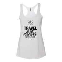 Image 3 of Travel Eat Discover Repeat logotype | Racerback Tank
