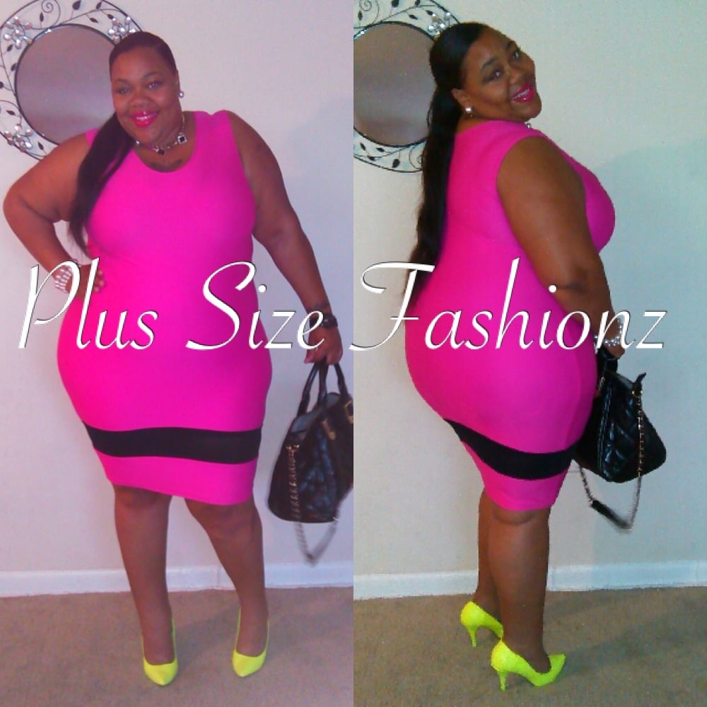 pink and black plus size outfits