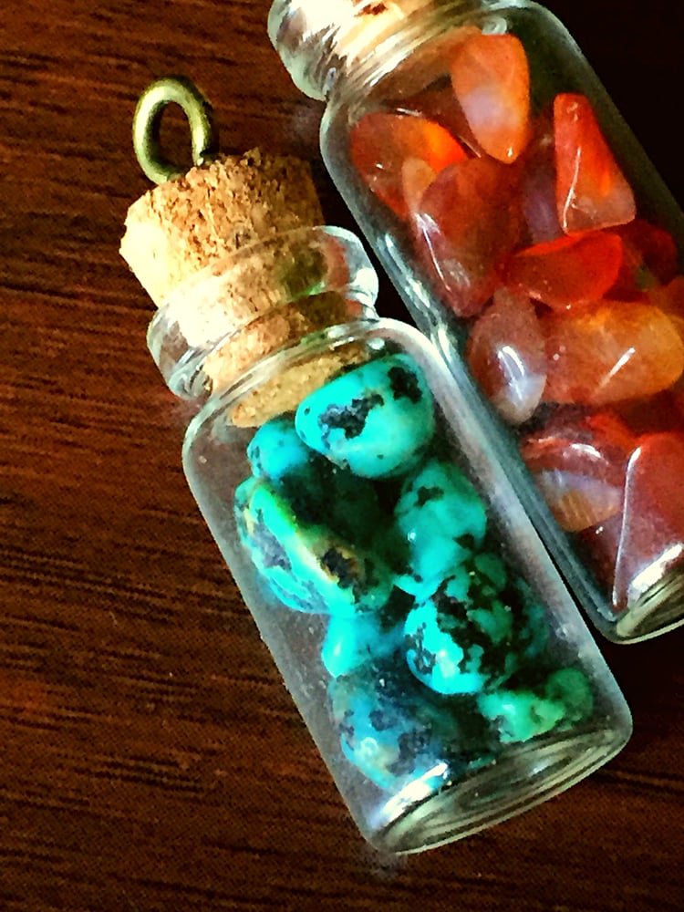 Image of Healing Crystal/Stone Bottle Necklace