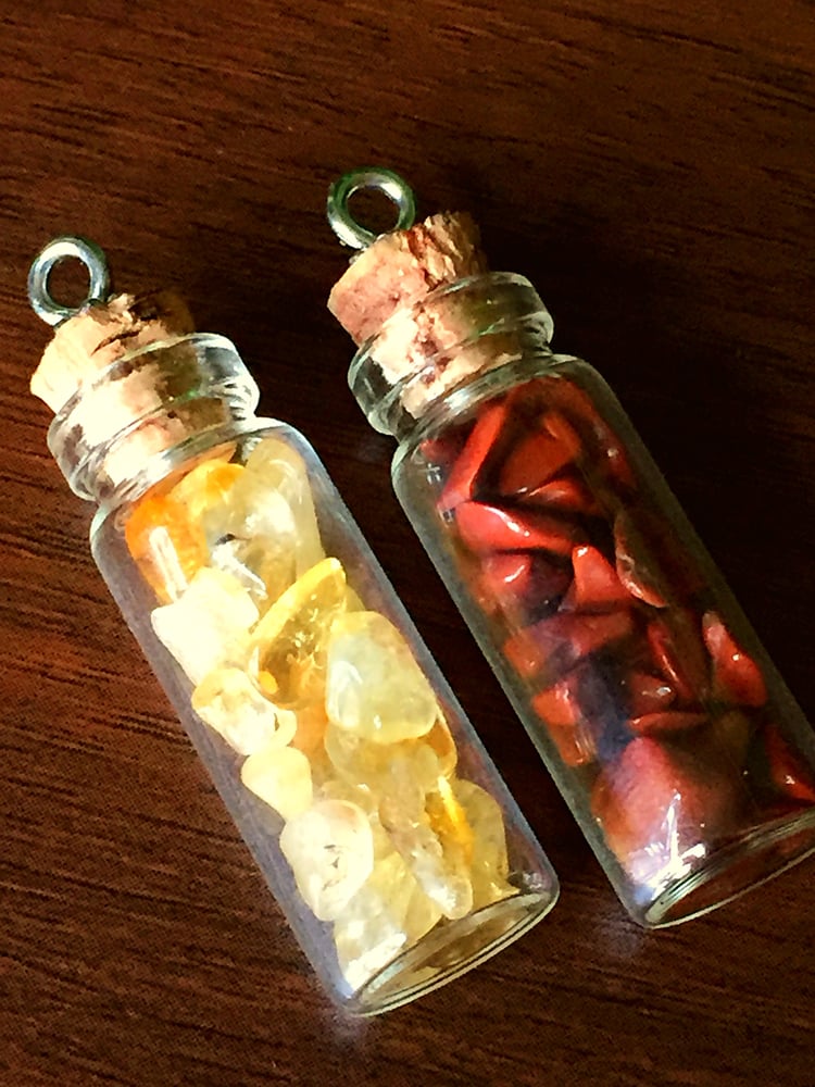 Image of Healing Crystal/Stone Bottle Necklace