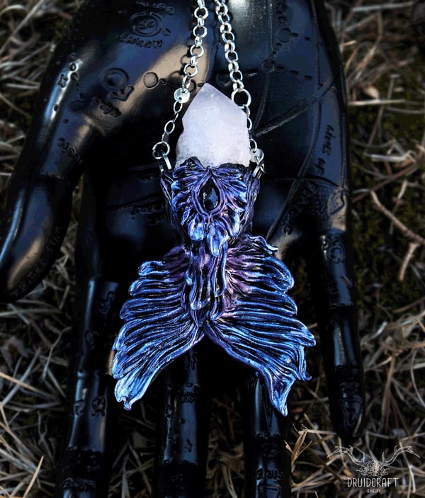 Image of Mermaid Tail Necklace with Spirit Quartz