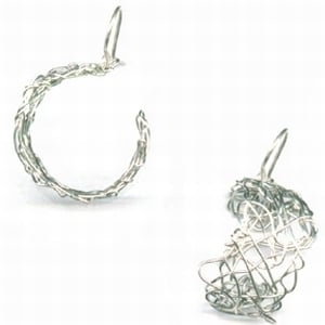 Image of Atomic Hoop Earring - Sterling Silver