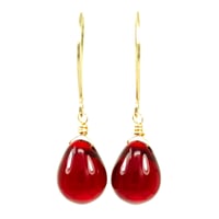 Image 1 of Red glass drop earrings