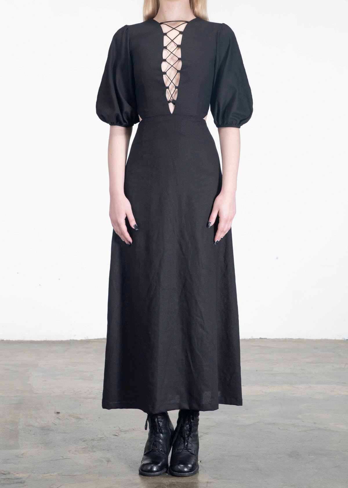 Image of Ash Lace Up Midi Dress