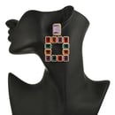 Image of Large Square Vintage Drop Earrings 