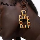Image of Large Square Vintage Drop Earrings 
