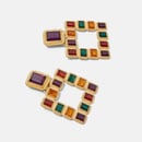 Image of Large Square Vintage Drop Earrings 