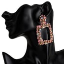 Image of Large Square Crystal Dangle Earrings