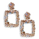 Image of Large Square Crystal Dangle Earrings