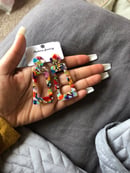 Image of Multi Color Rectangle and Square Drop Earrings