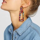 Image of Multi Color Rectangle and Square Drop Earrings