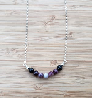 Image of gemstone ss necklace 3 - tourmaline