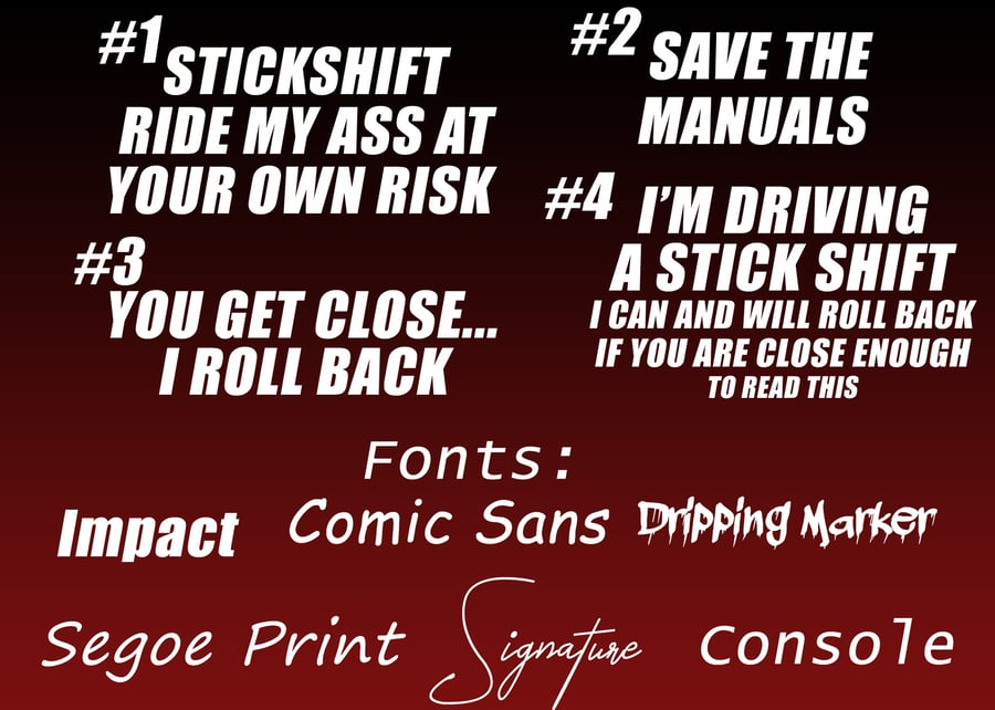 Image of Stick Shift Decals