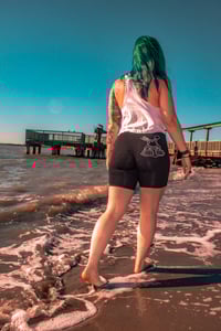 Image 4 of BOX LOGO! Womens Racerback White Tank