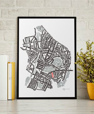 Image of Brockley & Crofton Park SE4 - Typographic Street Map