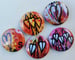 Image of SEAN WORRALL - SET OF FIVE POP ART LEAFY PUNK ROCK BADGES 