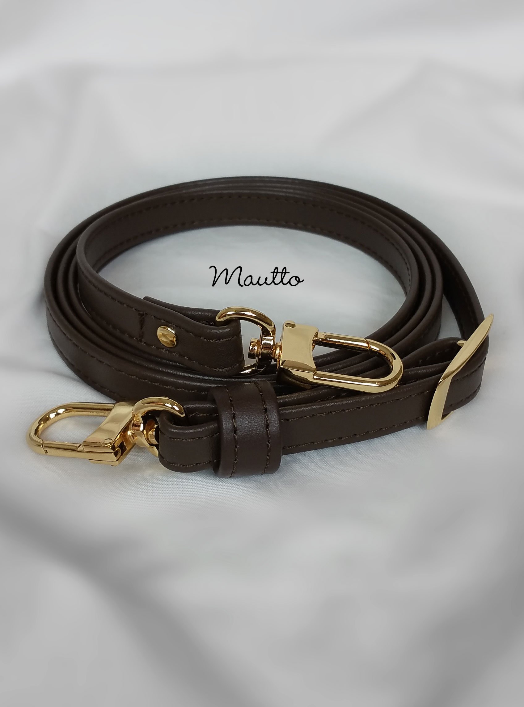 Dark Brown Leather Strap for Louis Vuitton Pochette/Eva/etc - .5 Wide -  Fixed or Adjustable Lengths, Mautto Handbags