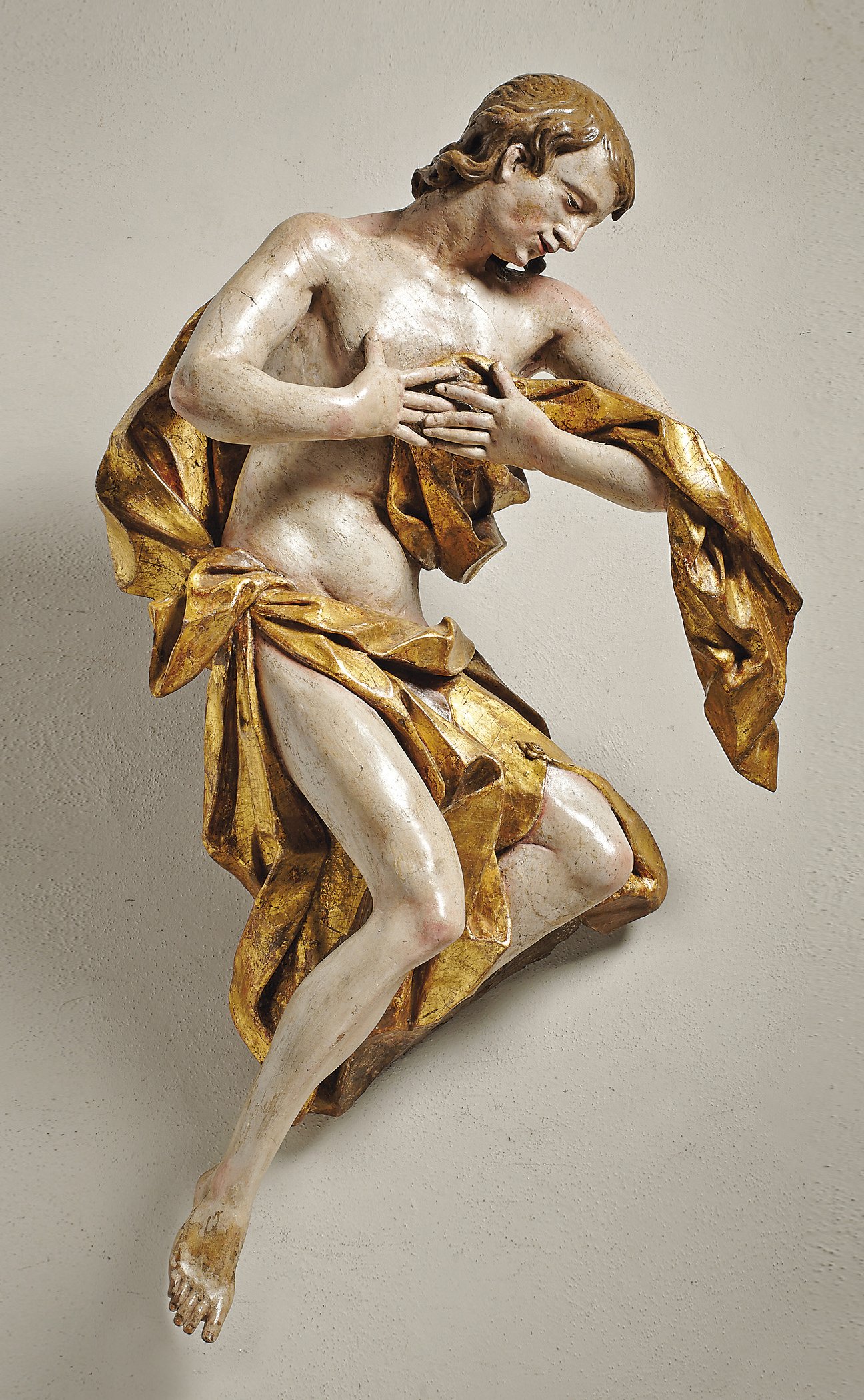 Image of An 18th century polychrome and gilt wood Angel from the Circle or Workshop of Franz Ignaz Günther