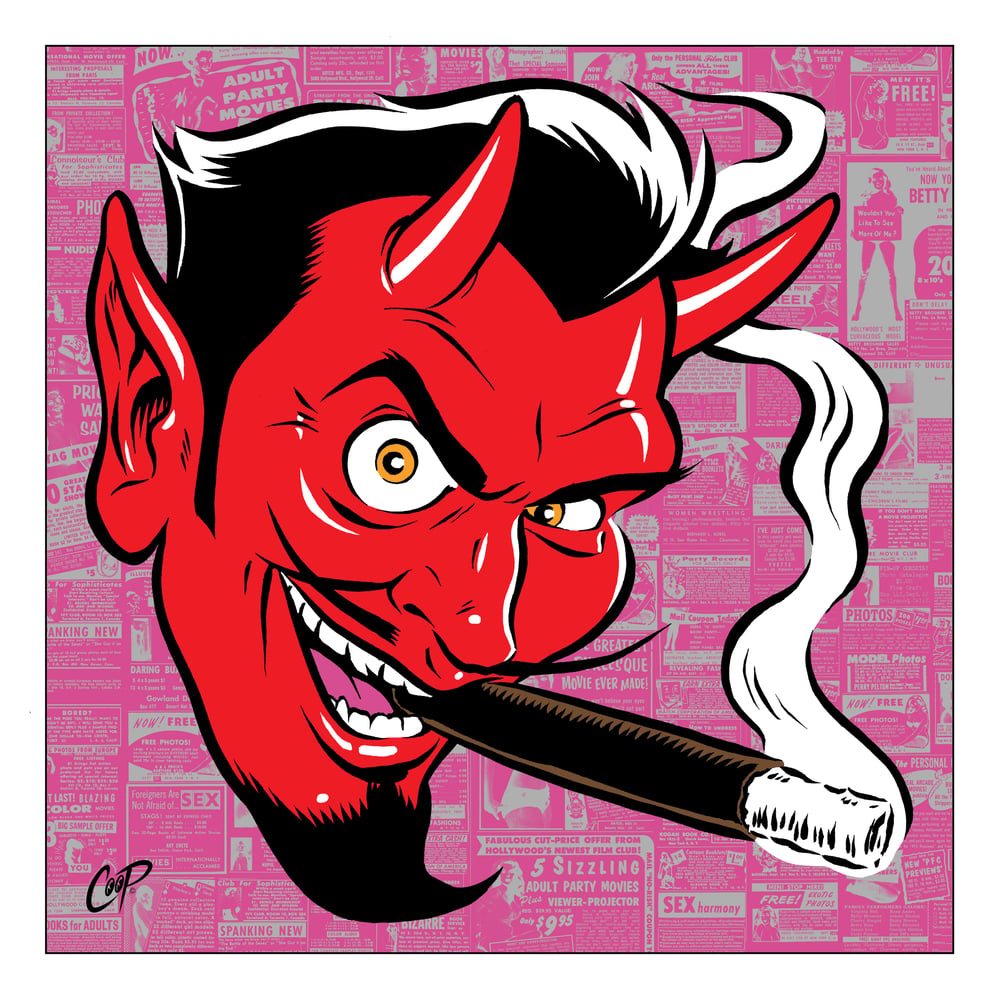 Image of SMOKING DEVIL silkscreen print