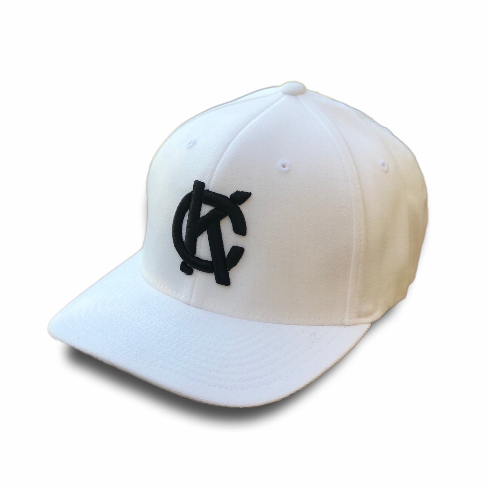 all white fitted hat