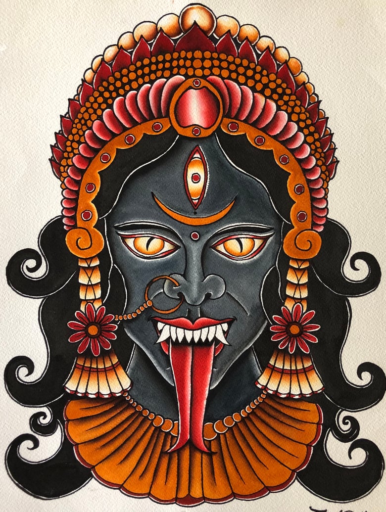 Image of Hindu Goddess Kali Watercolor Painting (print) 11x17
