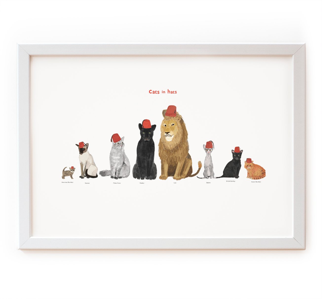 Image of Cats in Hats Print