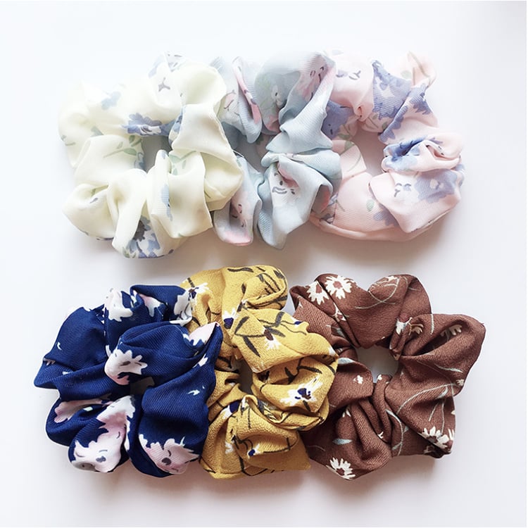 Image of Gift Box Of 5 Unique Upcycled Scrunchies