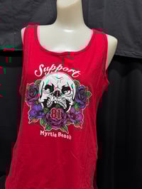 Image 1 of Lady Skull Rose Red  Tank 