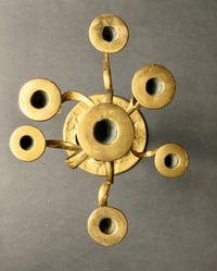 Image 3 of Seven-Arm Brass Candlestick of Organic Form
