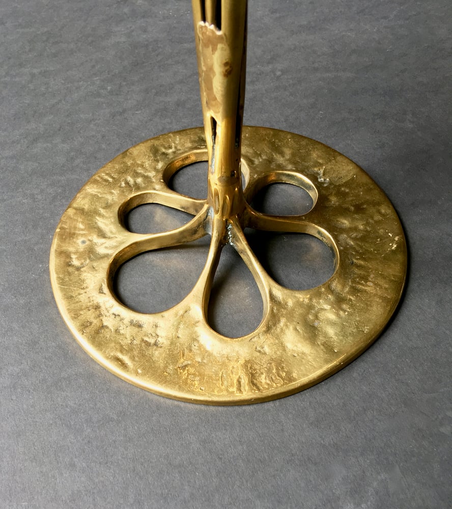 Image of Seven-Arm Brass Candlestick of Organic Form