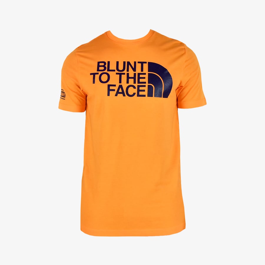 Image of Blunt to the face tee ElectricOrange/Metsblue