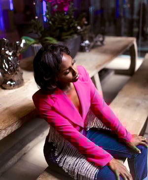 Image of ‘JAX’ Fulled Lined Crystal Crop Jacket